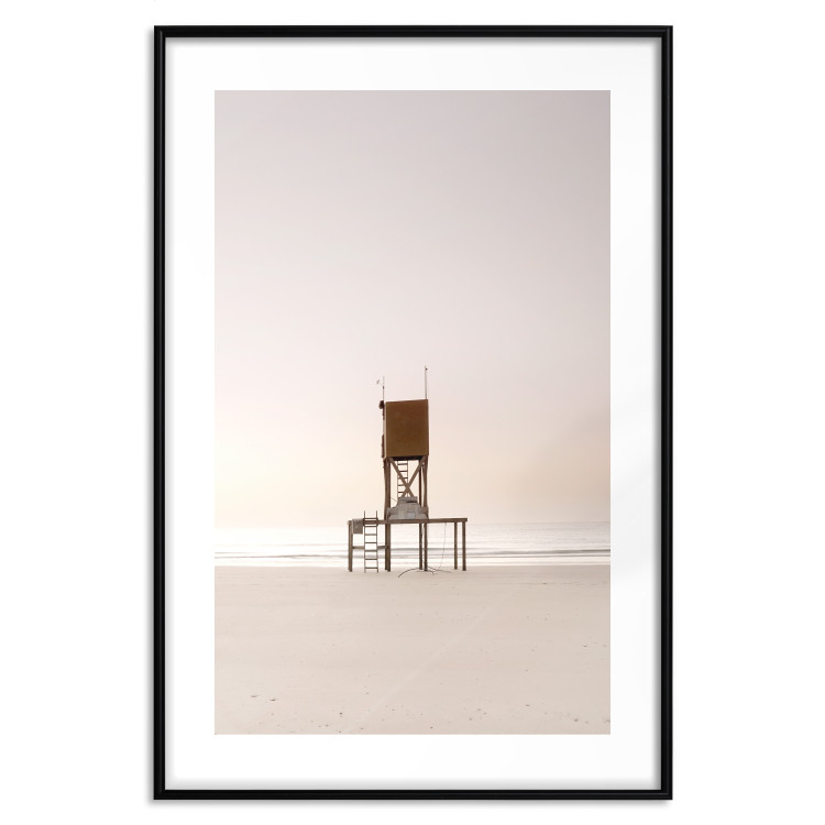Wall Poster September Dawn - lifeguard tower on the beach in the light of bright sky 129489 additionalImage 17
