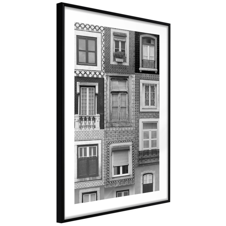 Wall Poster Patterned Windows - black and white window photography in an abstract style 129789 additionalImage 8