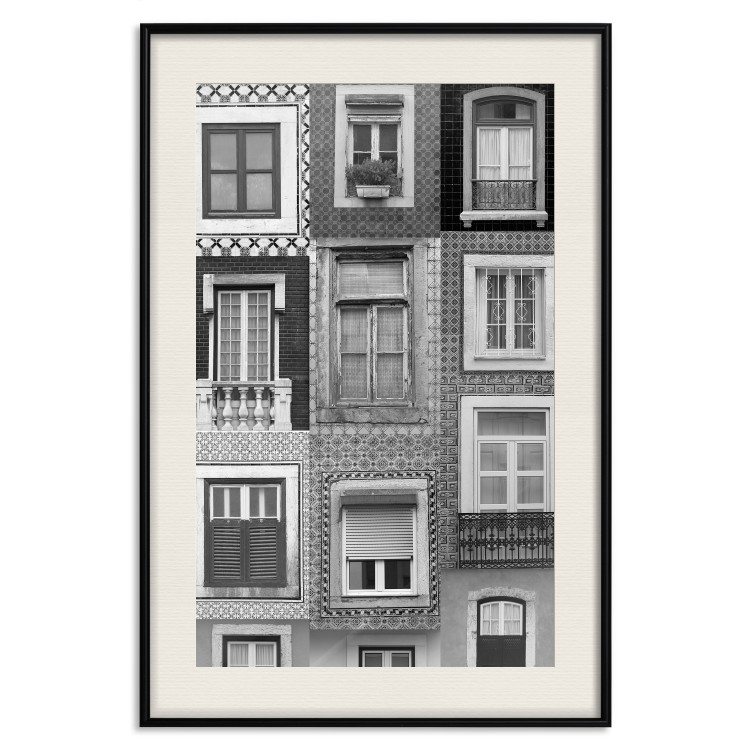Wall Poster Patterned Windows - black and white window photography in an abstract style 129789 additionalImage 19