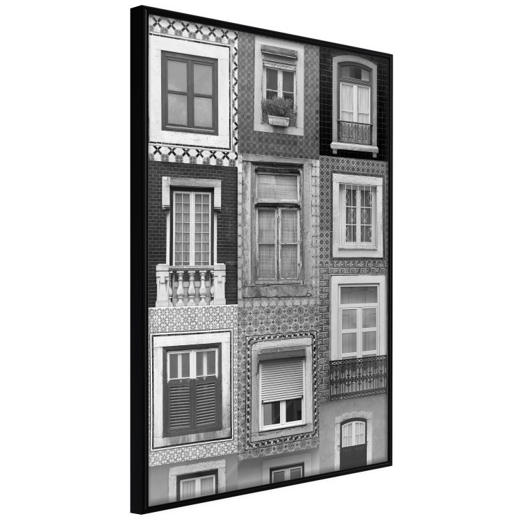 Wall Poster Patterned Windows - black and white window photography in an abstract style 129789 additionalImage 11