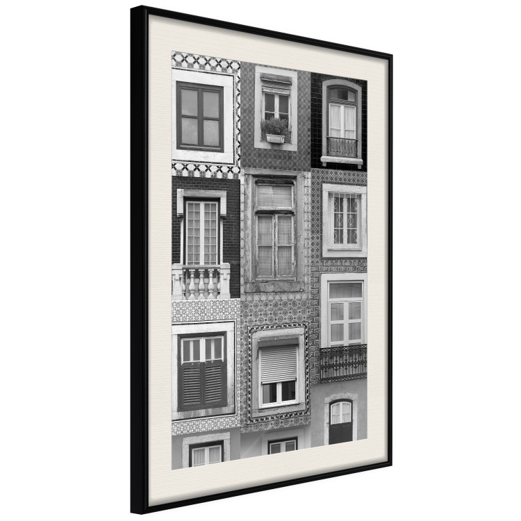 Wall Poster Patterned Windows - black and white window photography in an abstract style 129789 additionalImage 2