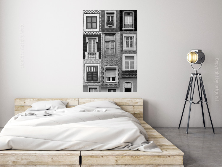 Wall Poster Patterned Windows - black and white window photography in an abstract style 129789 additionalImage 4