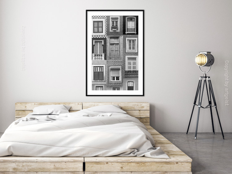 Wall Poster Patterned Windows - black and white window photography in an abstract style 129789 additionalImage 23