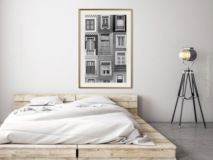 Wall Poster Patterned Windows - black and white window photography in an abstract style 129789 additionalImage 22
