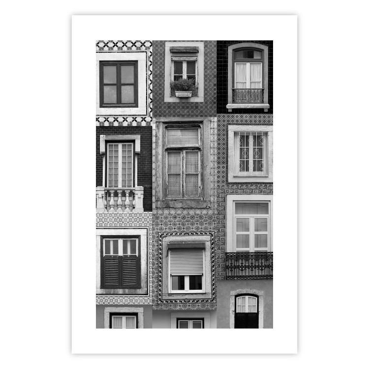 Wall Poster Patterned Windows - black and white window photography in an abstract style 129789 additionalImage 25