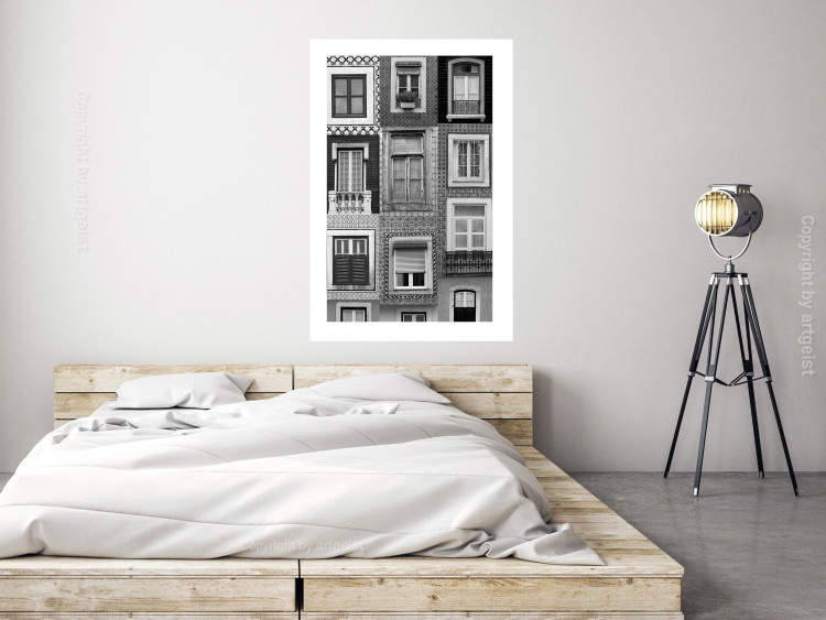 Wall Poster Patterned Windows - black and white window photography in an abstract style 129789 additionalImage 5