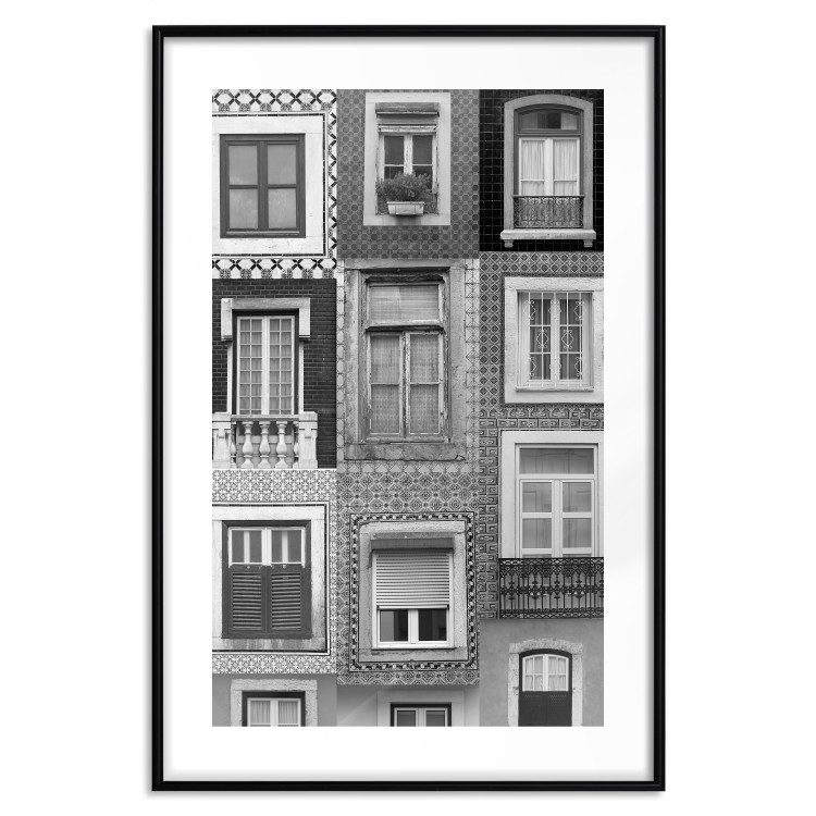 Wall Poster Patterned Windows - black and white window photography in an abstract style 129789 additionalImage 15