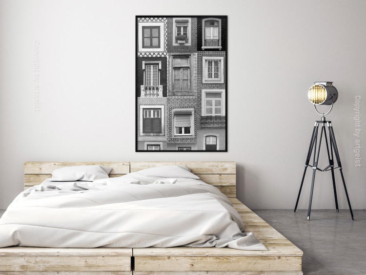 Wall Poster Patterned Windows - black and white window photography in an abstract style 129789 additionalImage 6