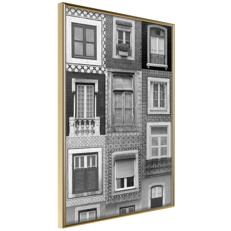 Wall Poster Patterned Windows - black and white window photography in an abstract style 129789 additionalImage 12