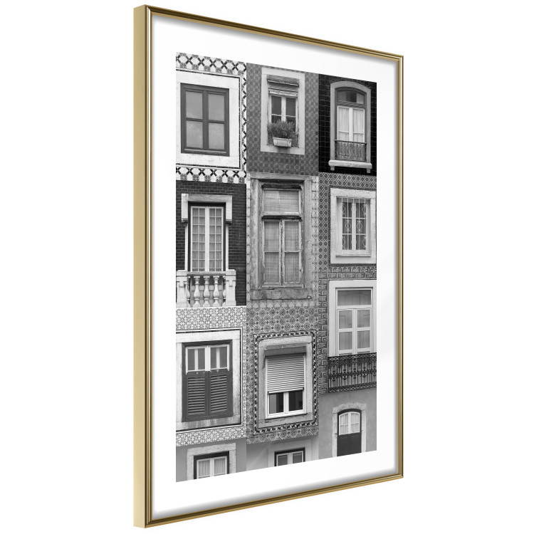 Wall Poster Patterned Windows - black and white window photography in an abstract style 129789 additionalImage 9