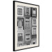 Wall Poster Patterned Windows - black and white window photography in an abstract style 129789 additionalThumb 2