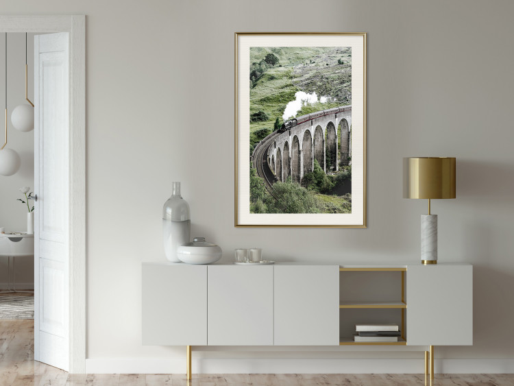 Wall Poster Journey Through Time - landscape of a large viaduct with a train passing through 130289 additionalImage 22