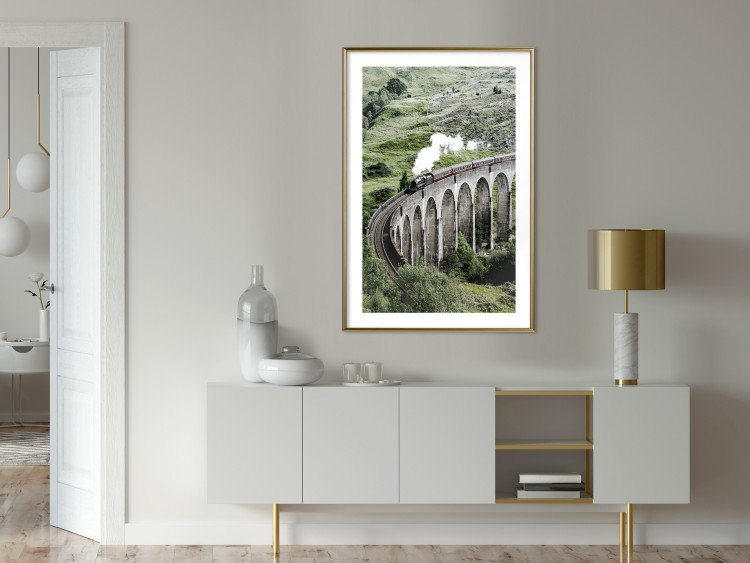 Wall Poster Journey Through Time - landscape of a large viaduct with a train passing through 130289 additionalImage 13