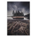 Wall Poster Wooded Island - dark forest landscape and a small lake against the sky 130389