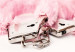 Wall Poster Rendezvous - handcuffs with pink fur on a uniform light background 131789 additionalThumb 10