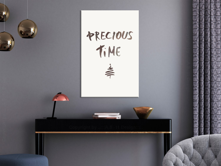 Canvas Precious time - Christmas graphic with an English inscription 132089 additionalImage 3