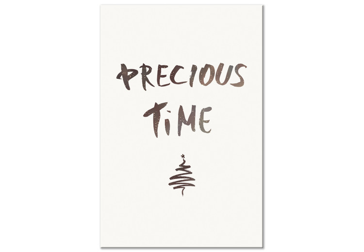 Canvas Precious time - Christmas graphic with an English inscription 132089