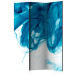Folding Screen Blue Smoke (3-piece) - fluid blue fantasy on a white background 132589