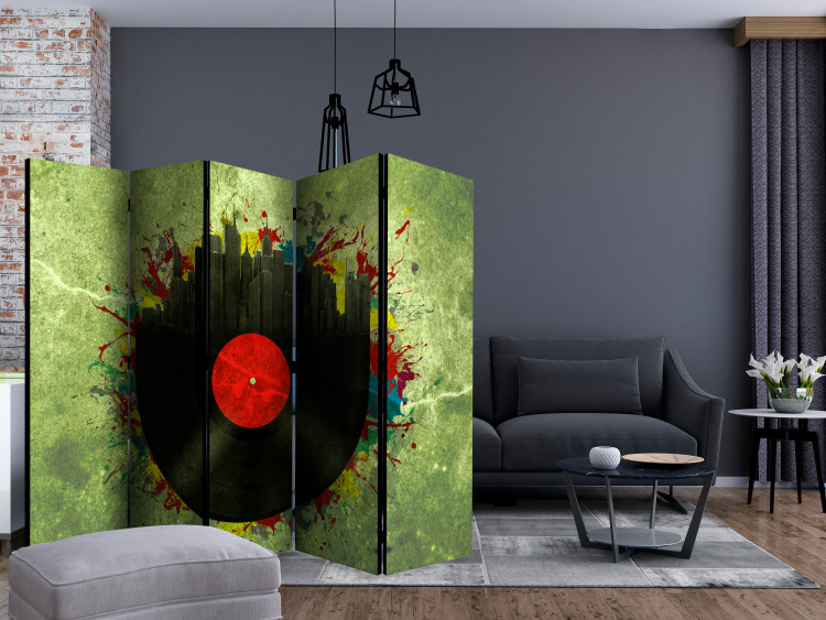 Folding Screen Colorful Melodies of the City II (5-piece) - musical expression 132789 additionalImage 4
