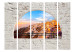 Room Divider Santorini II (5-piece) - view from a brick window onto a Greek landscape 132889 additionalThumb 3