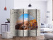 Room Divider Santorini II (5-piece) - view from a brick window onto a Greek landscape 132889 additionalThumb 2