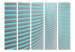 Room Divider Screen Neon Blue II - abstract blue stripes in space 133689 additionalThumb 3