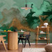 Wall Mural Emerald array - Abstraction with streaks in dark green and bronze 135489 additionalThumb 6