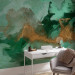 Wall Mural Emerald array - Abstraction with streaks in dark green and bronze 135489 additionalThumb 4