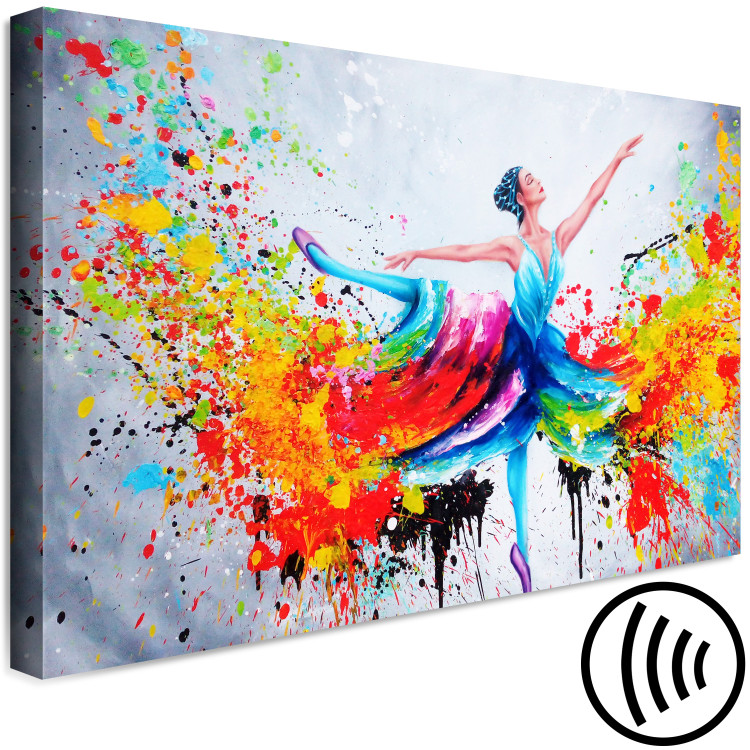 Canvas Print Ballerina (1-piece) Wide - dancing woman in a colorful dress 136989 additionalImage 6