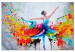 Canvas Print Ballerina (1-piece) Wide - dancing woman in a colorful dress 136989