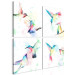 Canvas Art Print Pastel Joy (4-piece) - colorful frames with spring birds 138289 additionalThumb 2
