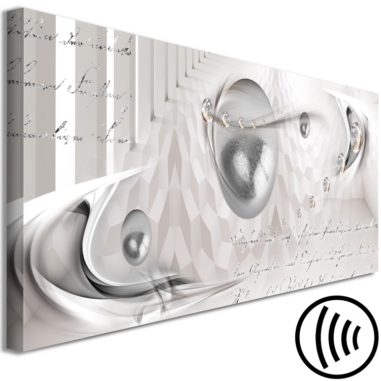 Canvas Melancholy (1-piece) Narrow - abstraction with gray spheres 138389 additionalImage 6