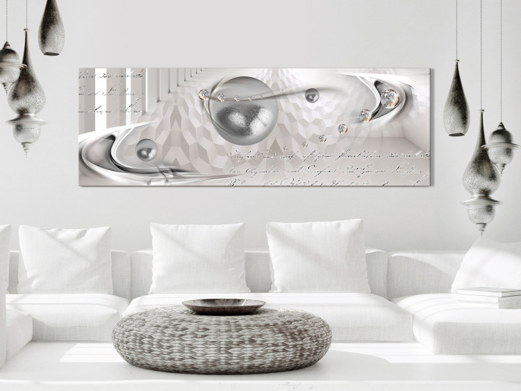 Canvas Melancholy (1-piece) Narrow - abstraction with gray spheres 138389 additionalImage 3