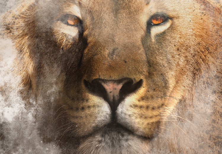 Canvas Lion Portrait (3-piece) - wild cat from three different perspectives 138689 additionalImage 4