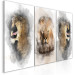 Canvas Lion Portrait (3-piece) - wild cat from three different perspectives 138689 additionalThumb 2