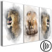 Canvas Lion Portrait (3-piece) - wild cat from three different perspectives 138689 additionalThumb 6