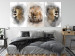 Canvas Lion Portrait (3-piece) - wild cat from three different perspectives 138689 additionalThumb 3