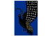 Canvas Oriental Peacock (1-piece) Vertical - black bird on navy background 142489