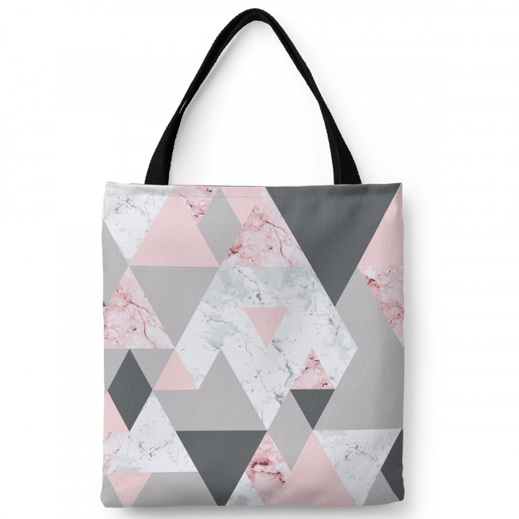 Shopping Bag Powdery triangles - geometric, minimalist motif in shades of pink 147489