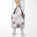 Shopping Bag Powdery triangles - geometric, minimalist motif in shades of pink 147489 additionalThumb 2