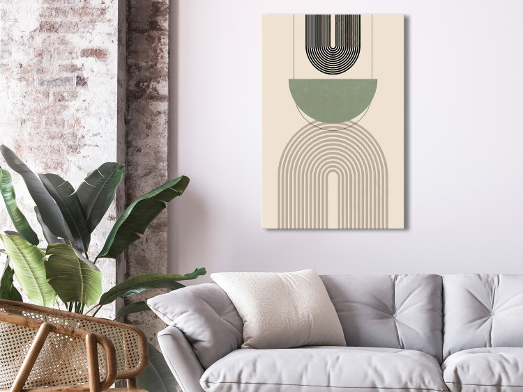 Canvas Art Print Abstraction - Geometric Forms - Black, Green and Brown 149889 additionalImage 3