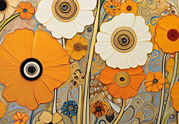 Large canvas print Orange Meadow - A Composition of Flowers in the Style of Klimt’s Paintings [Large Format] 151089 additionalImage 4