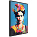 Poster Blue Portrait - Frida Kahlo With Flowers in Her Hair in Pop-Art Style 152189 additionalThumb 5