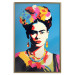 Poster Blue Portrait - Frida Kahlo With Flowers in Her Hair in Pop-Art Style 152189 additionalThumb 19