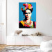 Poster Blue Portrait - Frida Kahlo With Flowers in Her Hair in Pop-Art Style 152189 additionalThumb 11