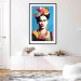 Poster Blue Portrait - Frida Kahlo With Flowers in Her Hair in Pop-Art Style 152189 additionalThumb 14