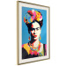 Poster Blue Portrait - Frida Kahlo With Flowers in Her Hair in Pop-Art Style 152189 additionalThumb 10