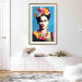 Poster Blue Portrait - Frida Kahlo With Flowers in Her Hair in Pop-Art Style 152189 additionalThumb 20