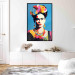 Poster Blue Portrait - Frida Kahlo With Flowers in Her Hair in Pop-Art Style 152189 additionalThumb 16