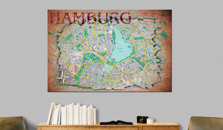 Decorative Pinboard Hamburg [Cork Map] 92189 additionalImage 3